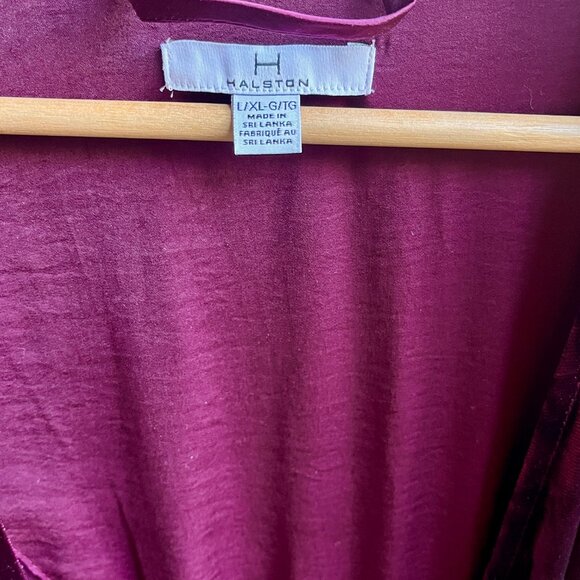 H BY HALSTON | Purple Velvet Robe Dress | Size L - Picture 4 of 6